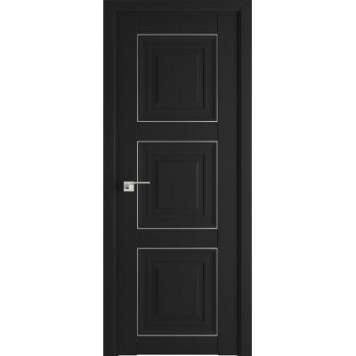 96U 800*2000 Черный матовый серебро люкс