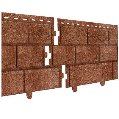 Сайдинг Стоун Хаус кирпич красный (двойной замок) Сайдинг Стоун Хаус кирпич красный (двойной замок)